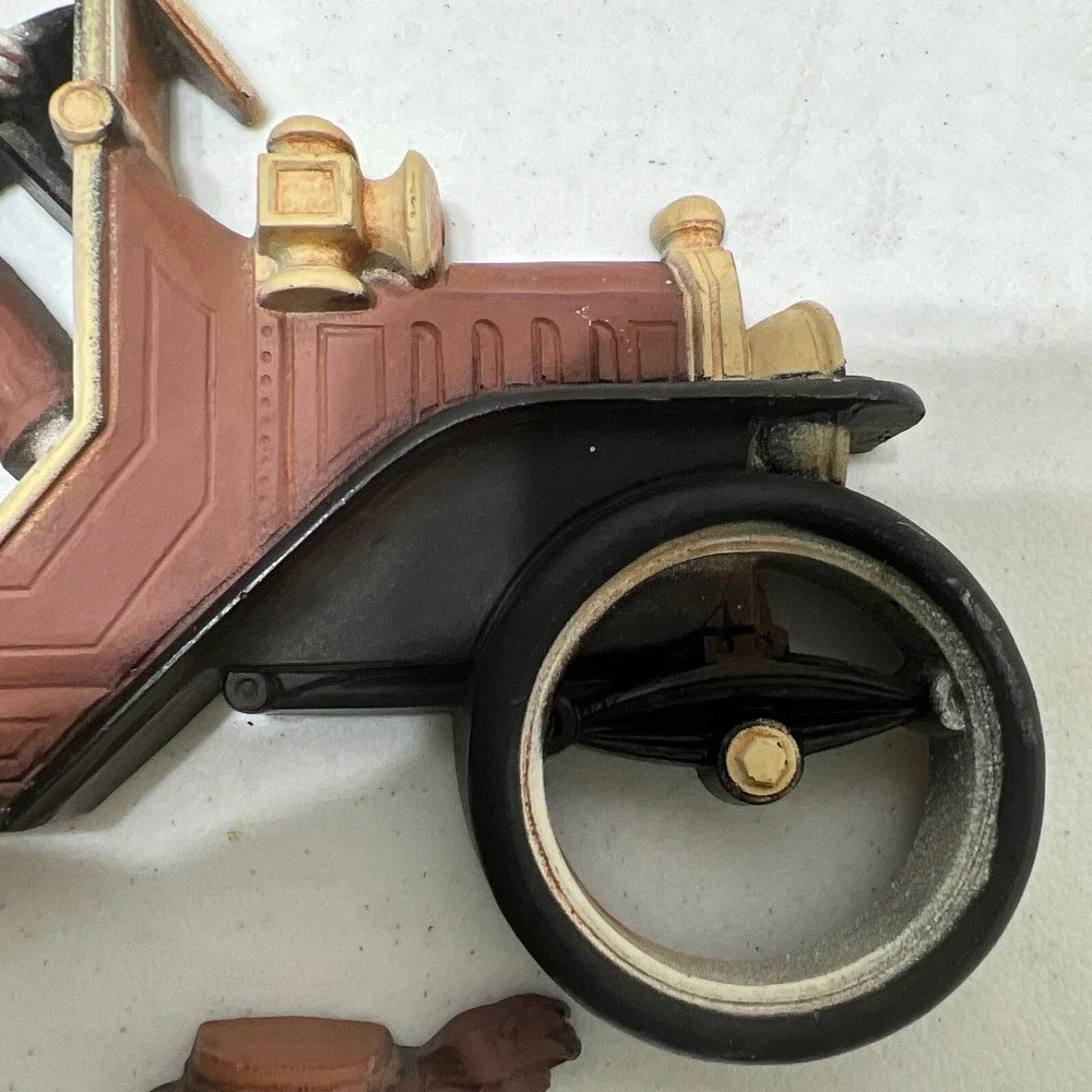 1975 Homco Wall‎ Hanging Plaques Plastic 7359 Automobile 7357 Tandem Bicycle